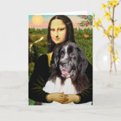 Carte Newfie (Landseer3) - Mona Lisa (Fleur jaune)