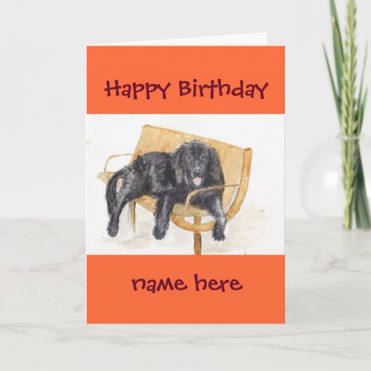 Carte Newfoundland Dog Happy Birthday ajouter le nom (Devant)