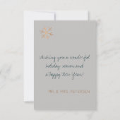 Carte Newlyweds Gold Christmas Tree 3 Photo Collage (Dos)