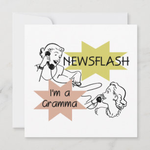 Carte Newsflash Je suis un t-shirt et des cadeaux Gramma