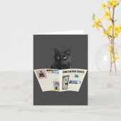 Carte Newspaper Breaking News Black Cat Au Journal  (Fleur jaune)