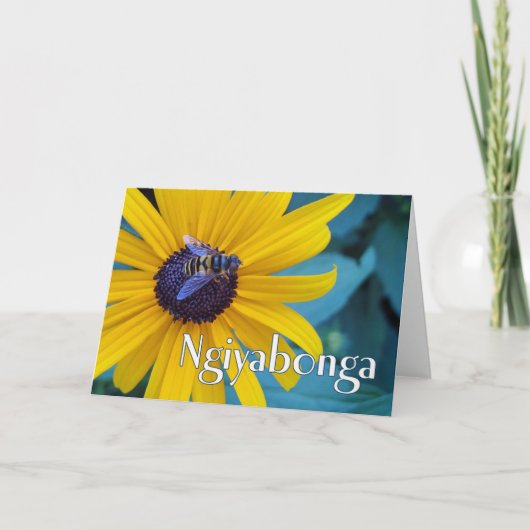 Carte Ngiyabonga Zulu Merci avec Abeille (Devant)