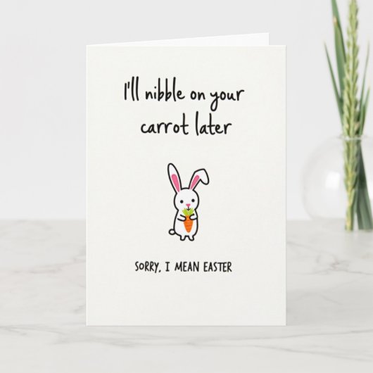 Carte Nibble Carrot Funny Easter Card (Devant)