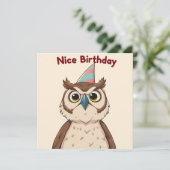 Carte Nice Birthday Card - Édition Owl (Debout devant)