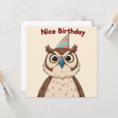Carte Nice Birthday Card - Édition Owl (Devant/Arrière en situation)
