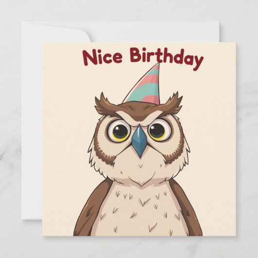 Carte Nice Birthday Card - Édition Owl (Devant)