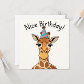 Carte Nice Birthday Card - Giraffe Edition (Devant/Arrière en situation)