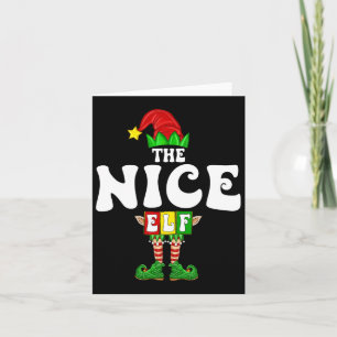 Carte Nice Elf Famille de Noël Correspondant Pyjamas Elf