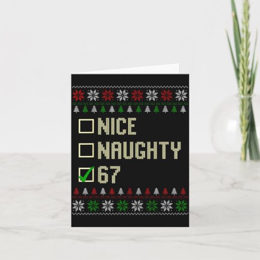 Carte Nice Naughty 67 Funny Ugly Sweater Slang Brainrot (Devant)