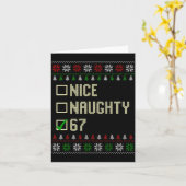 Carte Nice Naughty 67 Funny Ugly Sweater Slang Brainrot  (Fleur jaune)