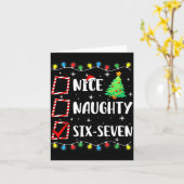 Carte Nice Naughty 67 Six Seven Funny Christmas 6 7 Meme (Fleur jaune)