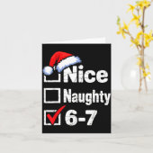 Carte Nice Naughty 6 7 Meme 67 Christmas Six Seven  (Fleur jaune)