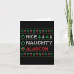 Carte Nice Naughty Alarcon Liste de Noël laid