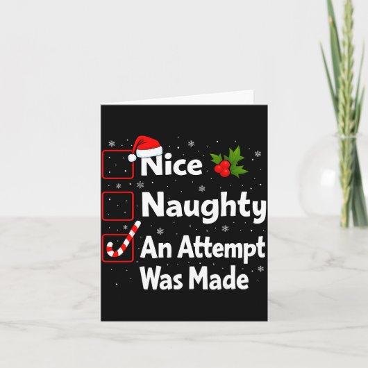 Carte Nice Naughty An Attempt Was Made Christmas List Sa (Devant)