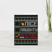 Carte Nice Naughty An Attempt Was Made Christmas List Sa (Devant)