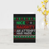 Carte Nice Naughty An Attempt Was Made Christmas List Sa (Fleur jaune)