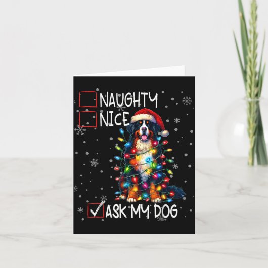 Carte Nice Naughty Ask My Dog Christmas List Xmas (Devant)