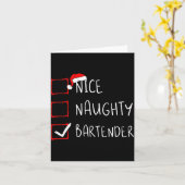 Carte Nice Naughty Bartender Christmas List Santa Claus (Fleur jaune)
