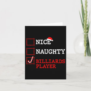 Carte Nice Naughty Billiards Joueur Noël Père Noël Clau
