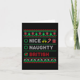 Carte Nice Naughty British Christmas Checklist Angleterr