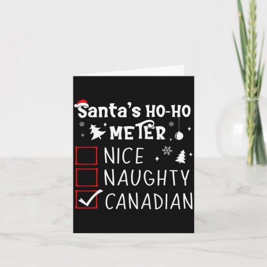 Carte Nice Naughty Canadian Christmas List Santa Claus C (Devant)