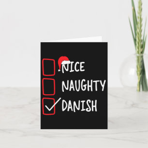 Carte Nice Naughty Danish - Drôle Liste de Noël Pyjama