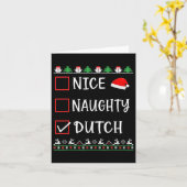Carte Nice Naughty Dutch Fun Ugly Christmas List Pyjamas (Fleur jaune)
