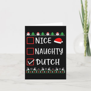 Carte Nice Naughty Dutch Fun Ugly Christmas List Pyjamas