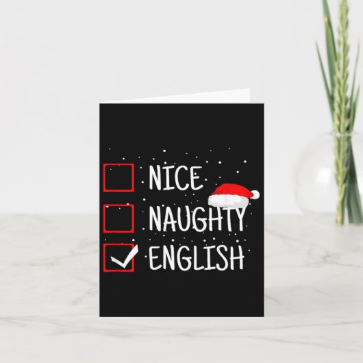 Carte Nice Naughty English Christmas Checklist Funny Eng (Devant)