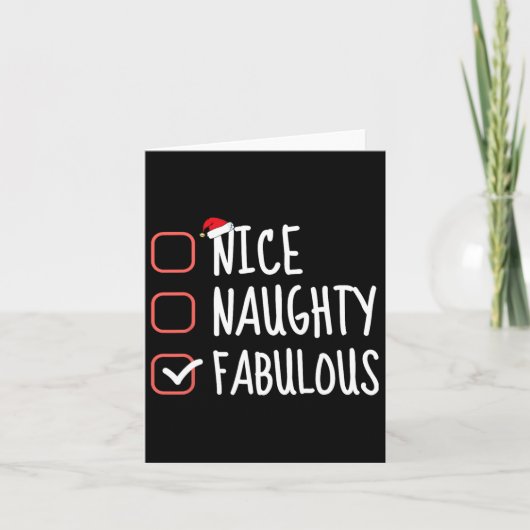 Carte Nice Naughty Fabulous Funny Christmas List Père No (Devant)