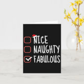Carte Nice Naughty Fabulous Funny Christmas List Père No (Fleur jaune)