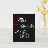 Carte Nice Naughty Fire Chief Christmas List Santa Claus (Fleur jaune)