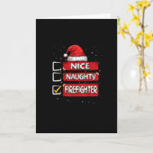 Carte Nice Naughty Firefighter Christmas List (Fleur jaune)