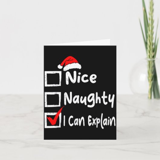 Carte Nice Naughty I Can Explain Funny Christmas List Fa (Devant)