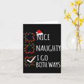 Carte Nice Naughty I Go Both Ways Christmas List Santa C (Fleur jaune)