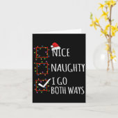 Carte Nice Naughty I Go Both Ways Christmas List Santa C (Fleur jaune)