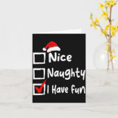 Carte Nice Naughty I Have Fun Funny Christmas List Famil (Fleur jaune)