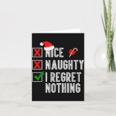 Carte Nice Naughty I Regret Nothing Merry Christmas Sant (Devant)
