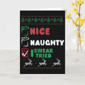 Carte Nice Naughty I Swear I Tried List Xmas Lover Chris (Fleur jaune)