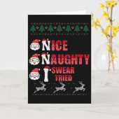 Carte Nice Naughty I Swear I Tried List Xmas Lover Chris (Fleur jaune)