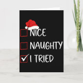 Carte Nice Naughty I Tried Christmas List Family Santa C (Devant)