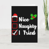 Carte Nice Naughty I Tried Funny Christmas Pjs Family Ma (Devant)