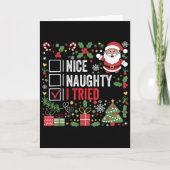 Carte Nice Naughty I Tried Funny Christmas Santa Claus (Devant)