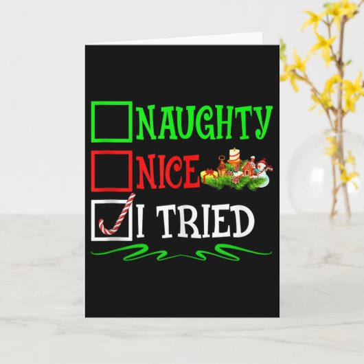 Carte Nice Naughty I Tried Santa Christmas List Tank Top (Fleur jaune)