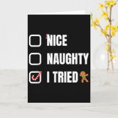 Carte Nice Naughty I Tried, Santa's Naughty List Funny C (Fleur jaune)