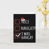 Carte Nice Naughty I Was Hangry Christmas List Santa Cla (Fleur jaune)