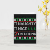Carte Nice Naughty I'm Drunk Checklist Ugly Christmas Sw (Fleur jaune)