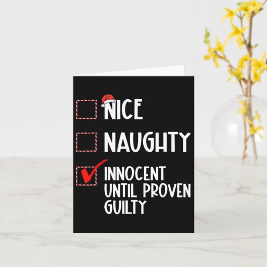 Carte Nice Naughty Innocent Jusqu'À La Culpabilité Prove (Fleur jaune)