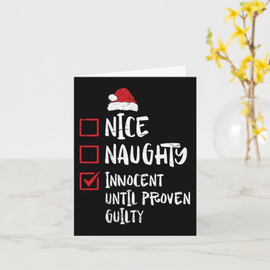 Carte Nice Naughty Innocent Jusqu'À La Culpabilité Prove (Fleur jaune)