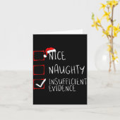 Carte Nice Naughty Insufficient Evidence Christmas Santa (Fleur jaune)